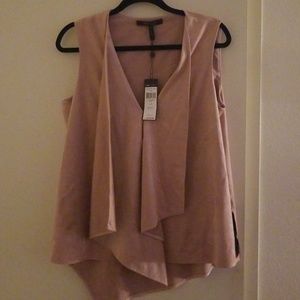 NWT BCBG Maxazria asymmetrical suede Top